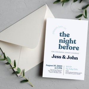 Editable Rehearsal Dinner Invitation Template: Modern DIY Wedding (Digital Download)