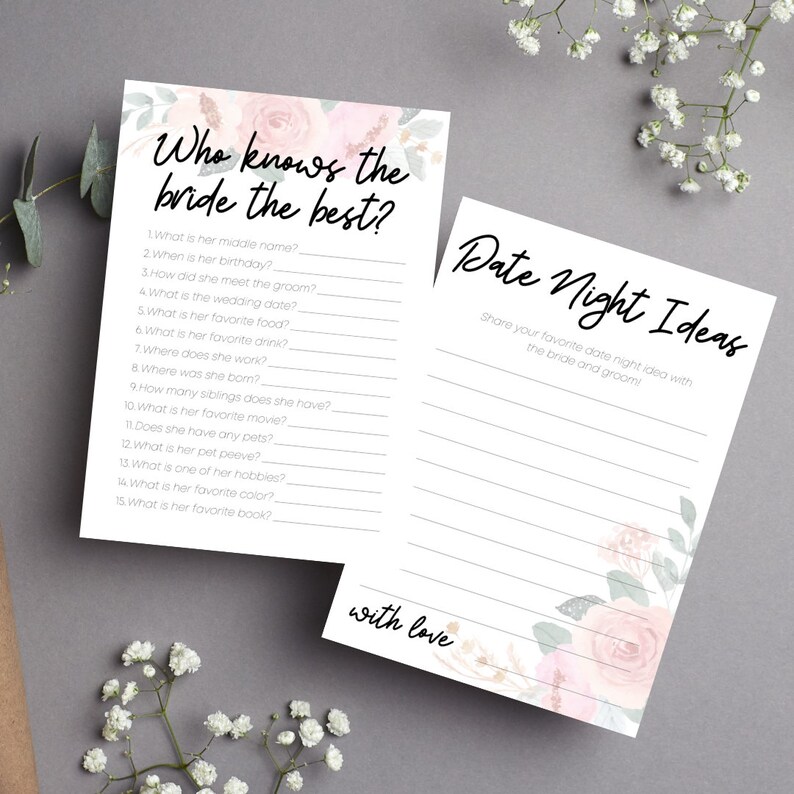 Print at Home Bridal Shower Party Games DIY Wedding, Wedding Shower