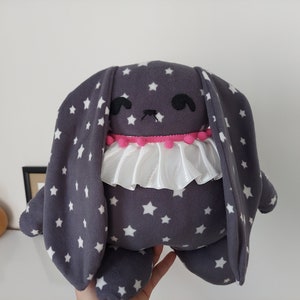 Handmade Bunny Plush, Embroidery Plush, Cute Bunny, Plush For Friend, Flower Embroidery