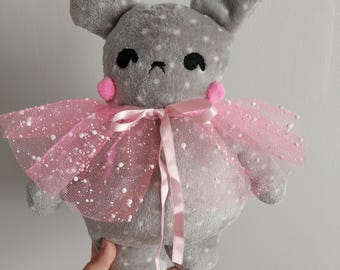 Handmade Plush Bear, Pink Tulle Tutu, Stuffed Animal
