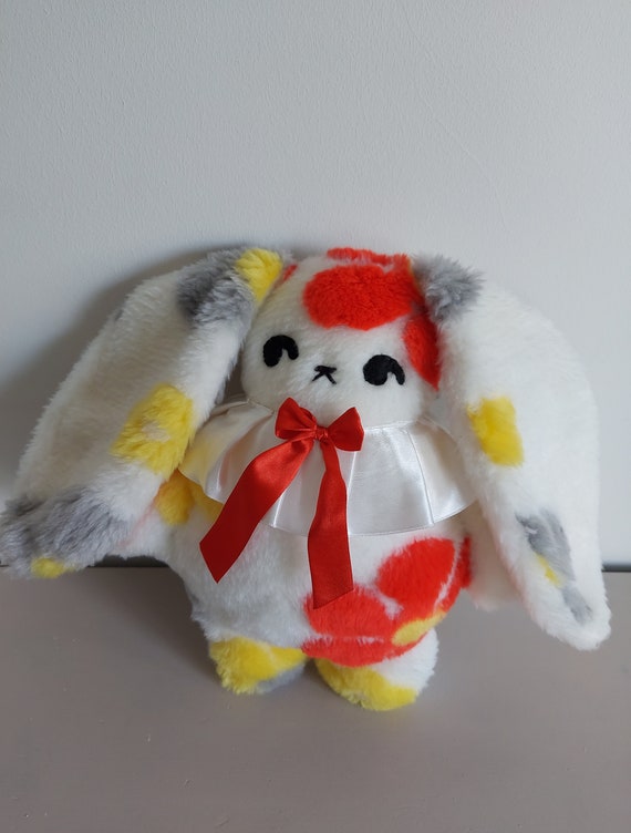 Handmade Bunny Plush, Embroidery Plush, Cute Bunny, Plush For Friend, Flower Embroidery
