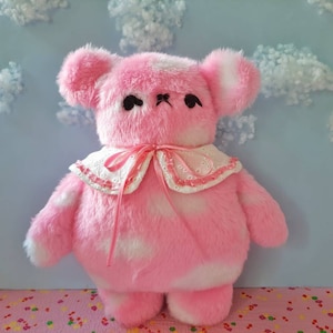 Stuffed Animal Plush, Teddy Bear, Cute Plushie, Bear Plush, Pink Bear, Cloud Plush