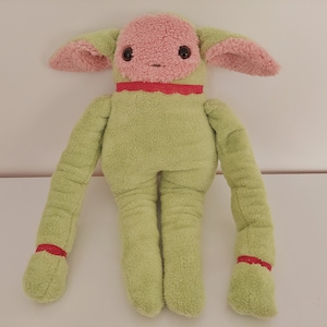 Green Cute Plush, Sweet Plushie, Ooak, Handmade Toy, Stuffed Plush