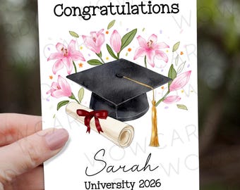 Tarjeta de graduación personalizada, promoción de 2026, ¡Felicitaciones a los graduados!, Regalo de graduación para estudiantes de último año.