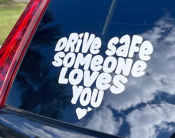 Conduce con cuidado, alguien te ama, calcomanías holográficas para parachoques de autos, calcomanías para ventanas, calcomanías divertidas para autos.