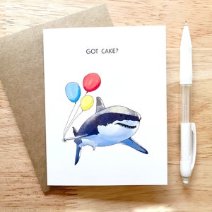 Tarjeta de cumpleaños divertida de tiburón, tarjetas de cumpleaños de acuarela, tarjeta de tiburón divertida, tarjetas de cumpleaños de animales, memes divertidos de animales, tarjetas divertidas de animales