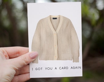 Te conseguí una tarjeta otra vez, Tarjeta de cumpleaños divertida, tarjeta de felicitación con juegos de palabras, Tarjetas de mejores amigos, tarjeta para ella, él, abuela, abuelo, niño, niña, amigo