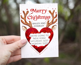 Tarjeta de Navidad personalizada, tarjeta para raspar, rasca para revelar, cupón de tarjeta de Navidad para raspar personalizado, tarjeta para raspar personalizada para vacaciones