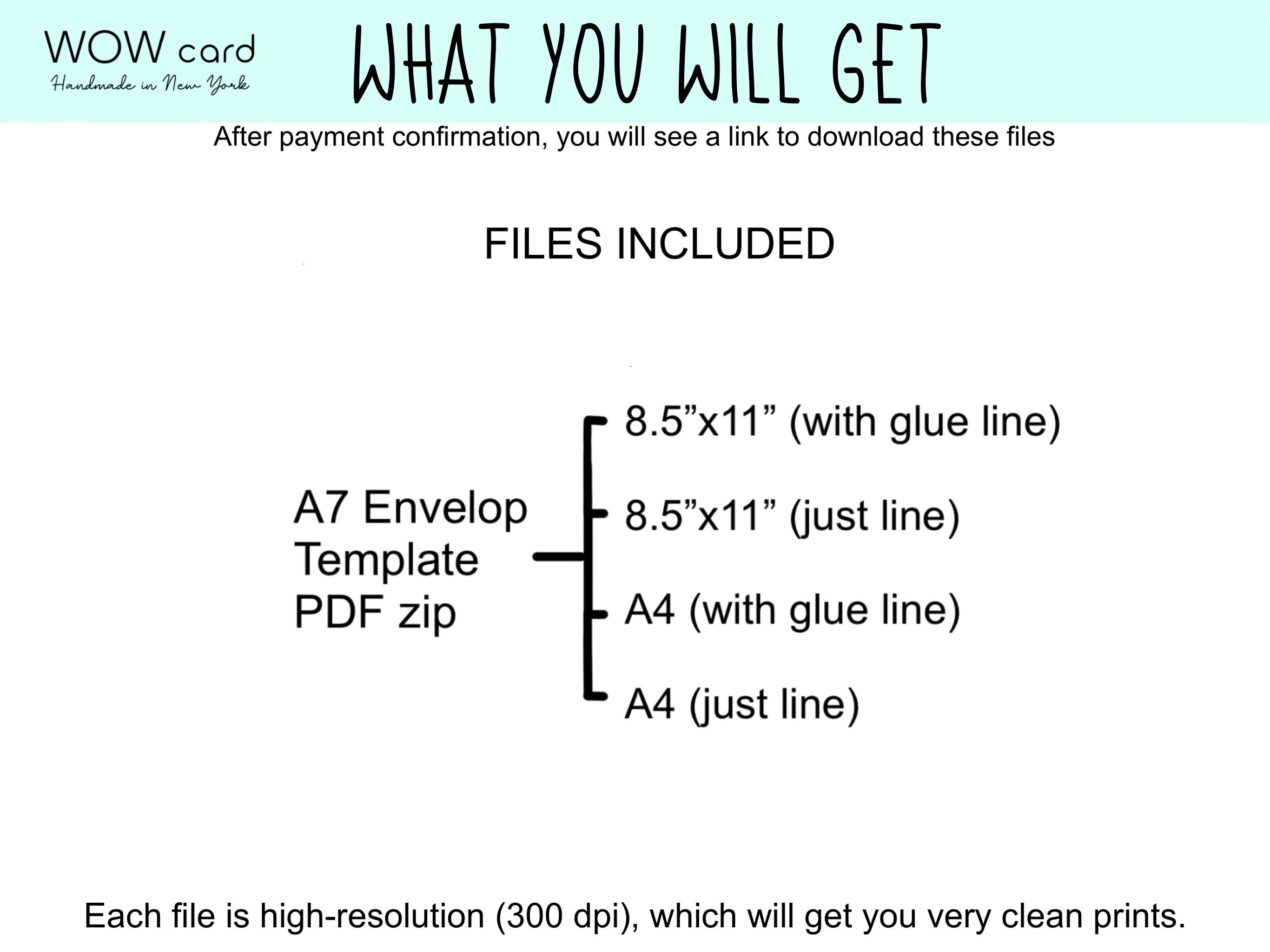 A7 Envelope Template Printable Template for Greeting Card Etsy