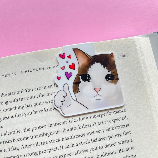Magnetic Cat meme bookmarks, Crying Cat meme, Handmade Book Accessories, Page Marker, Thin simple bookmarks, Book nerd gifts, Bookish Gift