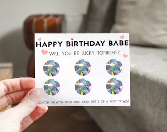 Scratch off card, birthday scratch off cards, Boyfriend Girlfriend birthday card, Naughty dirty birthday cards, Funny scratch off card
