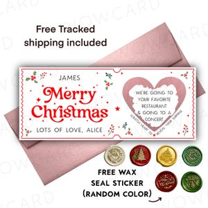 Customize Christmas card, scratch off card, Scratch to reveal, Personalized Xmas card, Holiday Surprise Scratch off Card, Scratch voucher Metallic Rose