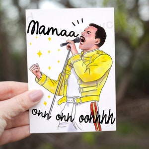 Mother’s day card Freddie Mercury Queen Bohemian Rhapsody Hilarious Birthday Card Mama’s Day Card Funny Meme greeting Mama Ooh Ooh Oohhh