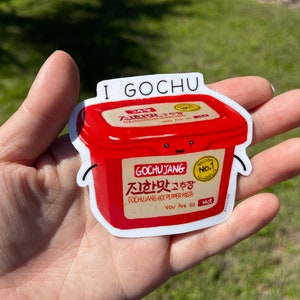 Korean Gochujang sticker, I GOCHU sticker, Funny Cute Korean Sticker, Korean Food Art, Spicy food sticker, Food Sticker, Asian food sticker
