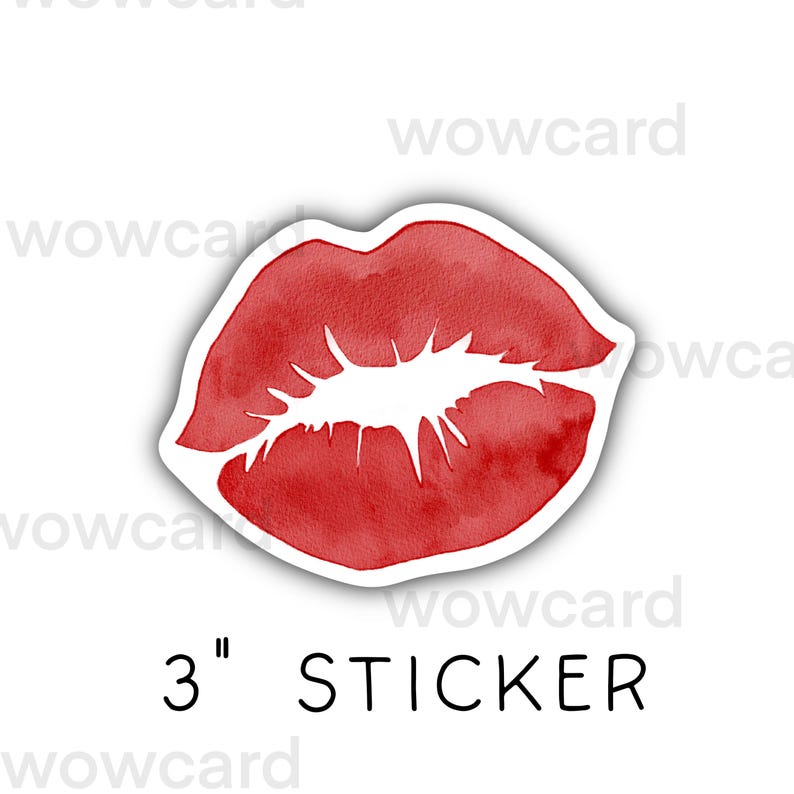 Lips Sticker Word Lip Stickers, Kiss Stickers, Stickers for Calendars, Planners ...
