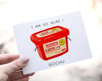 Cute Pun anniversary card, Korean Gochujang card, Funny greeting card, card for husband wife,card for Boyfriend Girlfriend, Best Friend card