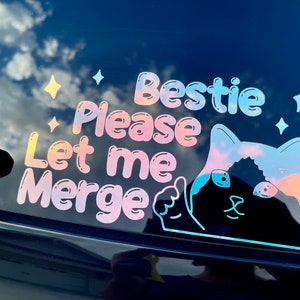 Please Let Me Merge Before I Start Crying Decal | Funny Bumper Sticker | New Driver Gift | Car Truck Bumper decal | Funny Meme Laptop decal