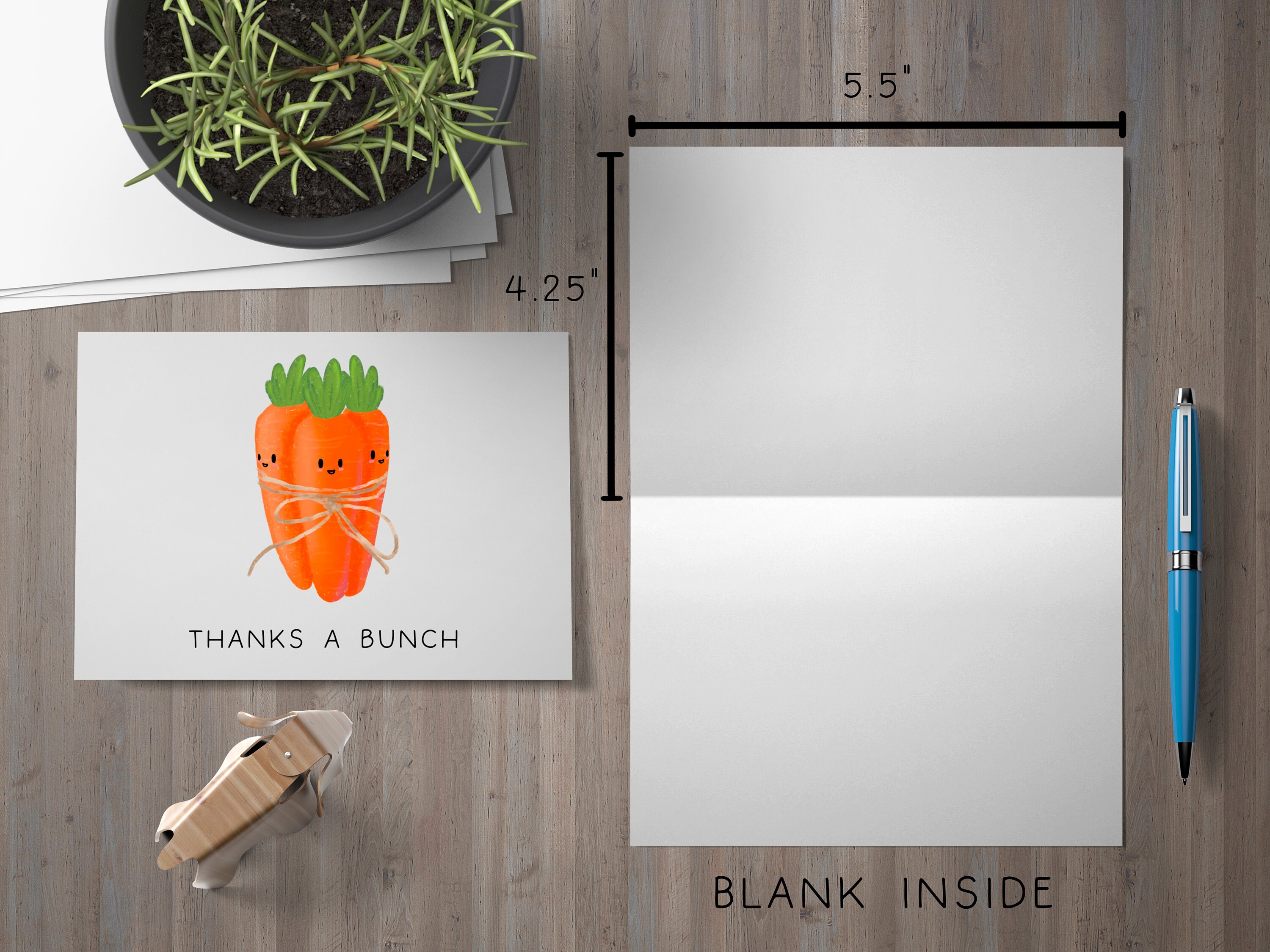 Funny Birthday Card, Thank You Card, Cute Carrot Card, Pun Greeting ...
