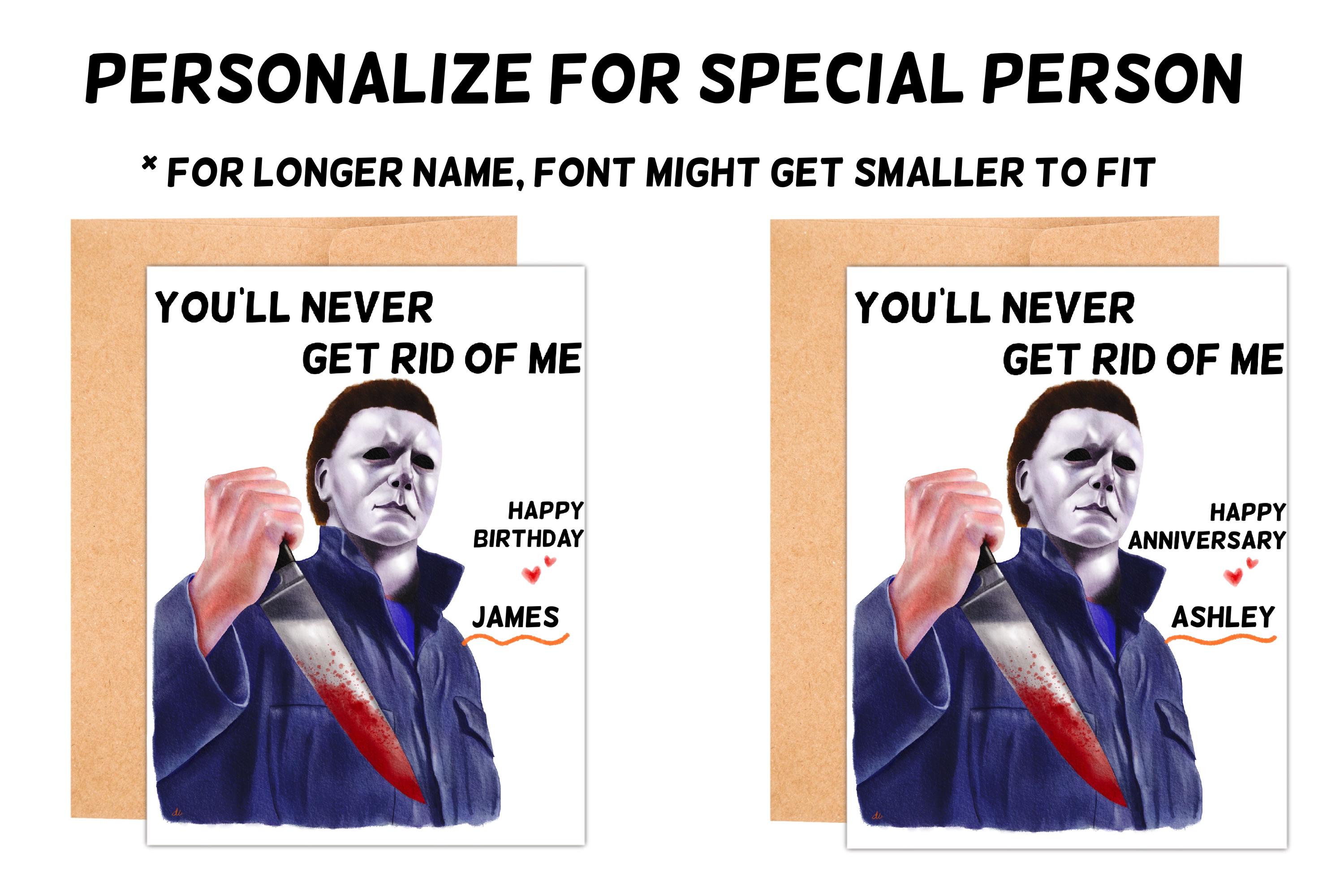 Michael Myers Valentinstagskarte – Horror-Grußkarte Für Ihn & Sie, 20,3x13,5 Cm, Blanko Innen