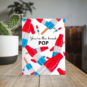 Tarjeta divertida del Día del Padre, Tarjeta de papá con juego de palabras, Tarjeta "Eres la bomba POP", Tarjeta de cumpleaños para papá, Tarjeta para papá, Regalo de cumpleaños para papá, Tarjeta para papá imagen 3