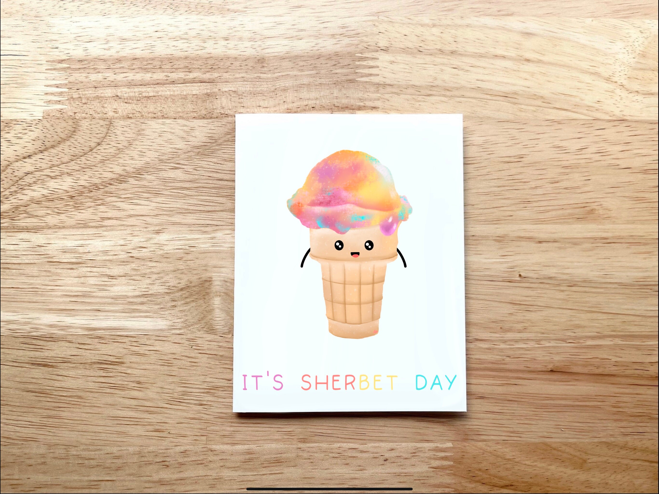 Sherbet Sundaes Verlobungskarte – Mit Rotem Filzherz, Innen Leer, In Silbernem Umschlag, Von Claire Giles
