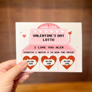 Carte à gratter personnalisée pour la Saint-Valentin, carte révélatrice de jeu de loto de la Saint-Valentin, cadeau personnalisé de la Saint-Valentin pour lui, Saint-Valentin sale sexy