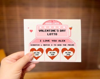 Custom Valentine’s day Scratch off card, Valentine’s day lotto game Reveal card, Personalized Valentine gift for him, Sexy dirty Valentines