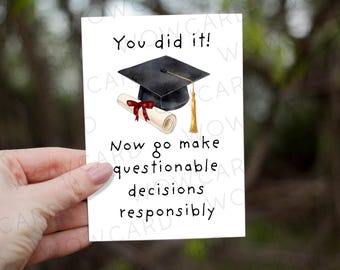 ¡Lo lograste! Linda tarjeta de graduación para nuevos graduados, Felicitaciones a los graduados, Regalo de graduación para los estudiantes de último año, Tarjeta de mentor sabio para la clase de