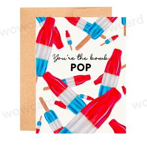 Tarjeta divertida del Día del Padre, Tarjeta de papá con juego de palabras, Tarjeta "Eres la bomba POP", Tarjeta de cumpleaños para papá, Tarjeta para papá, Regalo de cumpleaños para papá, Tarjeta para papá imagen 5