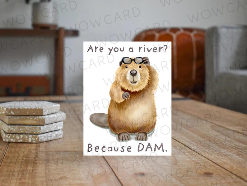 Funny Beaver Love Cards for Wife Husband, Valentines Day Card, Cute ...