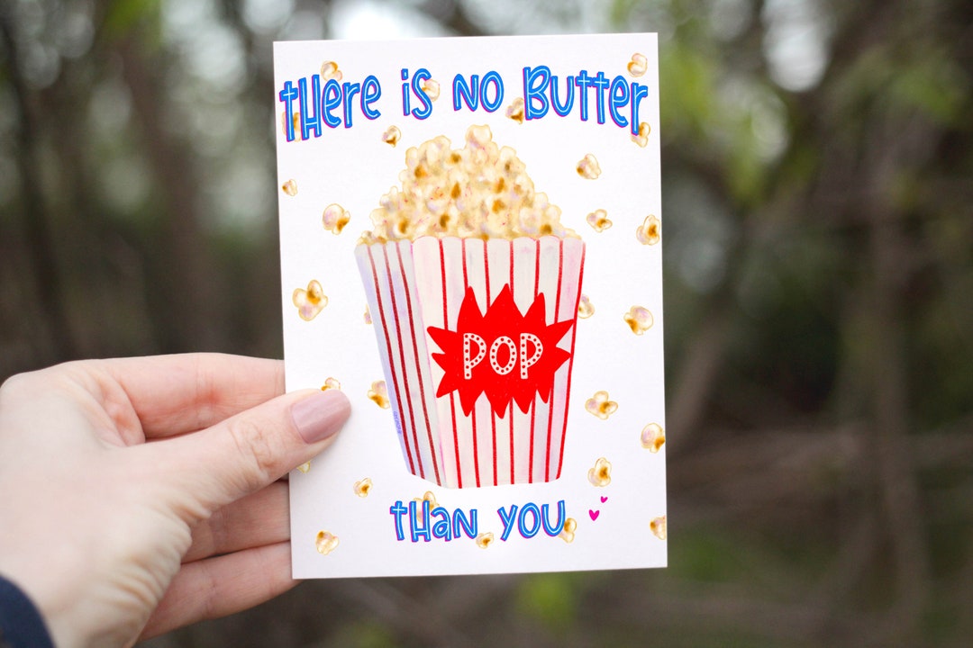 Funny Fathers Day Card Popcorn Pun Card Dad Joke Card No Etsy