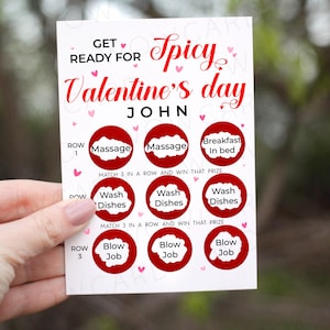 Tarjeta para raspar del día de San Valentín, regalo de San Valentín personalizado, tarjeta para raspar sucia, tarjeta sorpresa de aniversario, tarjeta de cumpleaños personalizada, tarjeta picante