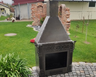 Garden fireplace fire pit, DXF file plasma, laser cutting. DIY metalwork. Ready-made files for plasma cutting.