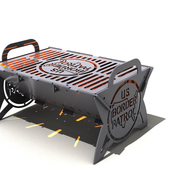 Collapsible camping Fire pit. DXF file plasma cutting. Digital product