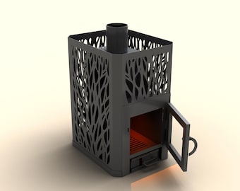 Sauna stove DIY plan. A set of DXF files + drawings for assembly. DXF file plasma cutting. Digital product