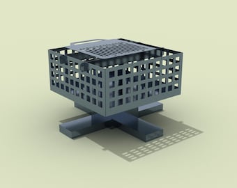 Fire pit "Cage 2" DXF file plasma, laser cutting. DIY metalwork. Ready-made files for plasma cutting.