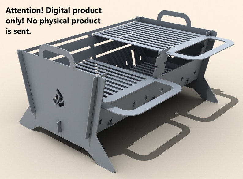 Fire pit Two adjustable grilles. Digital product. DXF file plasma, laser cutting. DIY metalwork. Ready-made files for plasma cutting. image 6