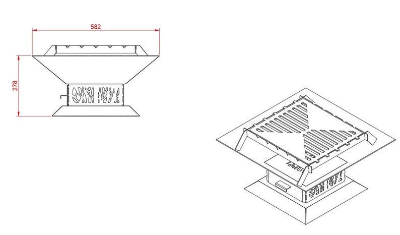 Fire pit and grill. DXF file plasma, laser cutting. DIY metalwork. Ready-made files for plasma cutting. image 3