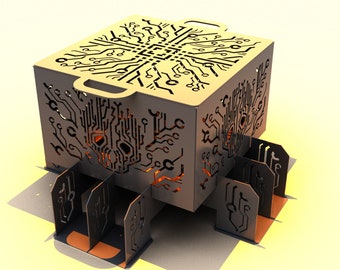Fire pit "Cyber punk 1".  Digital product.  DXF file plasma, laser cutting. DIY metalwork. Ready-made files for plasma cutting.