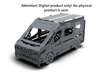 May include: A 3D model of a grey van with a roof rack. The van is a digital product only, no physical product is sent. Attention! Digital product only! No physical product is sent.