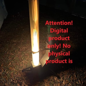 May include: A close-up of a metal fire pit with a glowing orange flame inside. The fire pit is sitting on a bed of brown leaves. The text "Attention! Digital product only! No physical product is" is superimposed on the image.