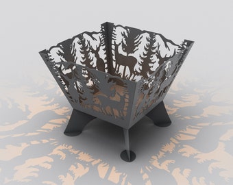 Fire pit "Nature 3".  Digital product.  DXF file plasma, laser cutting. DIY metalwork. Ready-made files for plasma cutting.