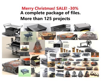 Collection of files No. 1. Fire pits, grills, smokers, stoves. DXF files are ready for cutting. A package of files for plasma and laser