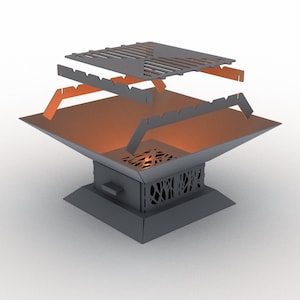 Fire pit and grill. DXF file plasma, laser cutting. DIY metalwork. Ready-made files for plasma cutting. image 1