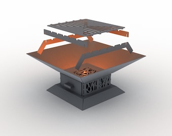 Fire pit and grill. DXF file plasma, laser cutting. DIY metalwork. Ready-made files for plasma cutting.