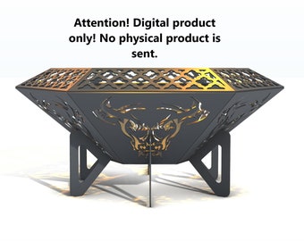 Fire pit "Bull" DXF file plasma, laser cutting. DIY metalwork. Ready-made files for plasma cutting.