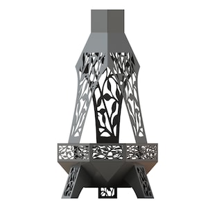 Pyramid 2 Eldstad DXF. Digital produkt. DXF-fil plasma, laserskärning. Gör-det-själv-metallbearbetning. Färdiga filer för plasmaskärning.