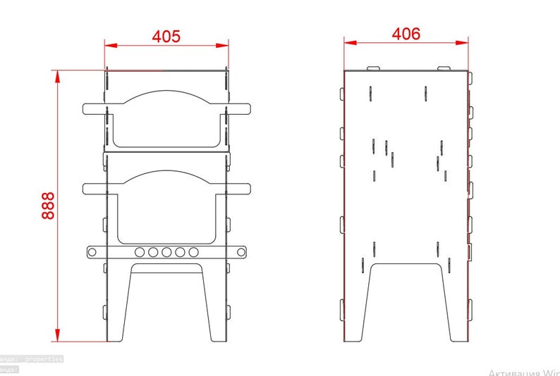 Universal stove 4 in 1. Pizza, grill, smoker, oven. A set of DXF files for a 3mm and 4 mm sheet.Collapsible pizza oven. Folding pizza oven. imagem 2