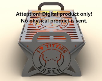 Collapsible camping Fire pit. DXF file plasma cutting. Digital product