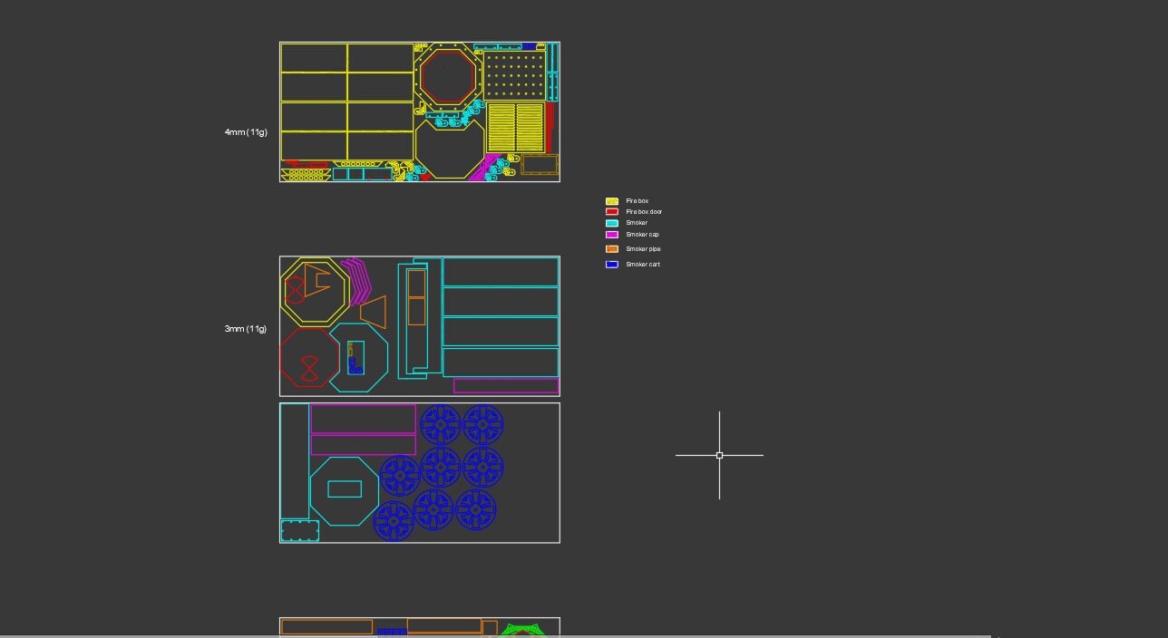 Smoker 2. DIY Plan. A Set of DXF Files + Drawings for Assembly. DXF ...